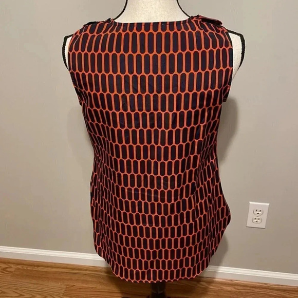 Michael Michael Kors Navy Orange Tunic Sleeveless Gold Logo Buttons Snap… - Picture 5 of 8